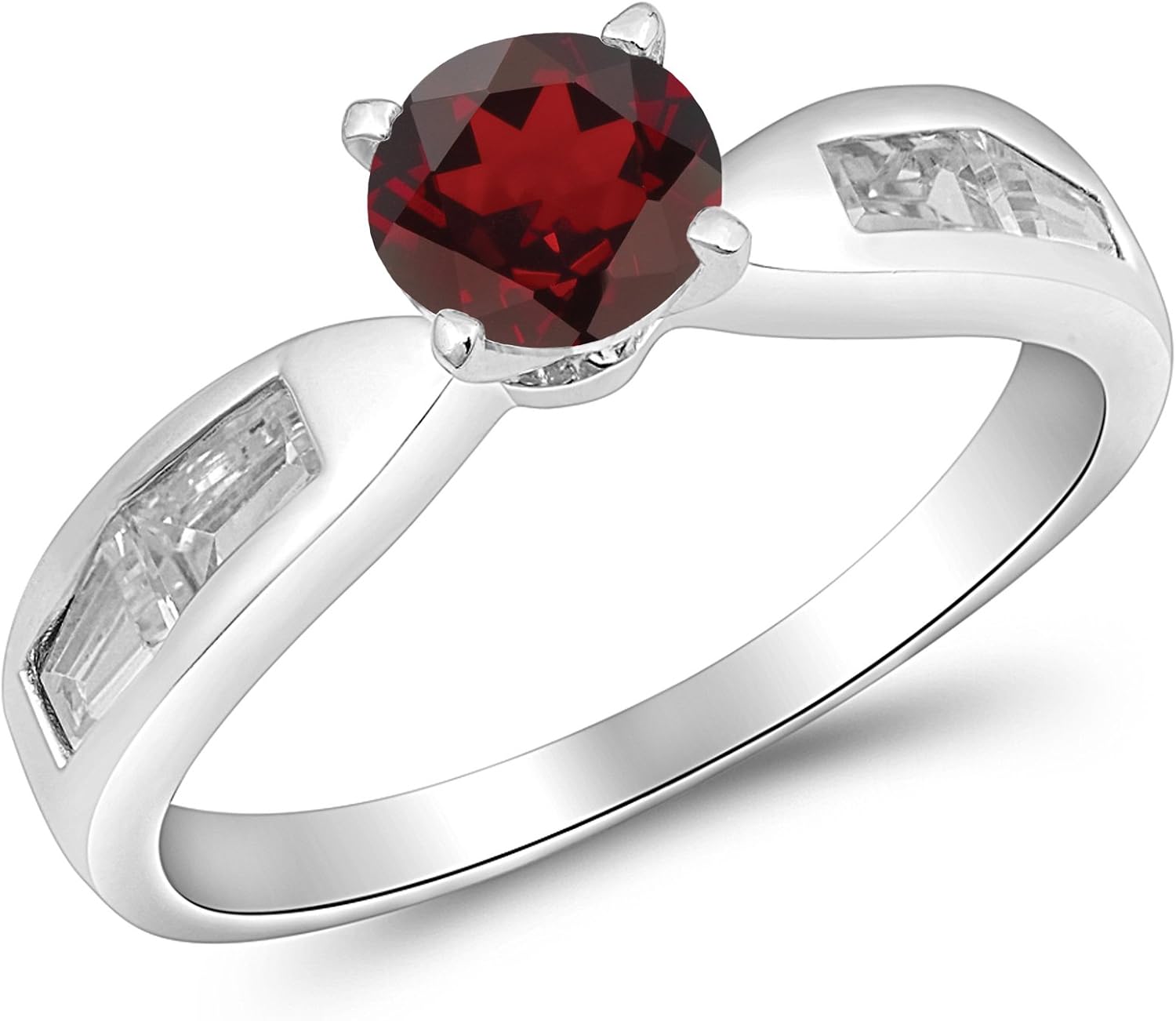 CHOOSE YOUR COLOR Sterling Silver Round Solitaire Ring
