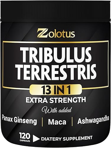 Tribulus Terrestris 13 en 1, 16000 mg por porción con maca, hierba de cabra cachonda, ginseng Panax, palma de sierra, Tongkat Ali, Shilajit.