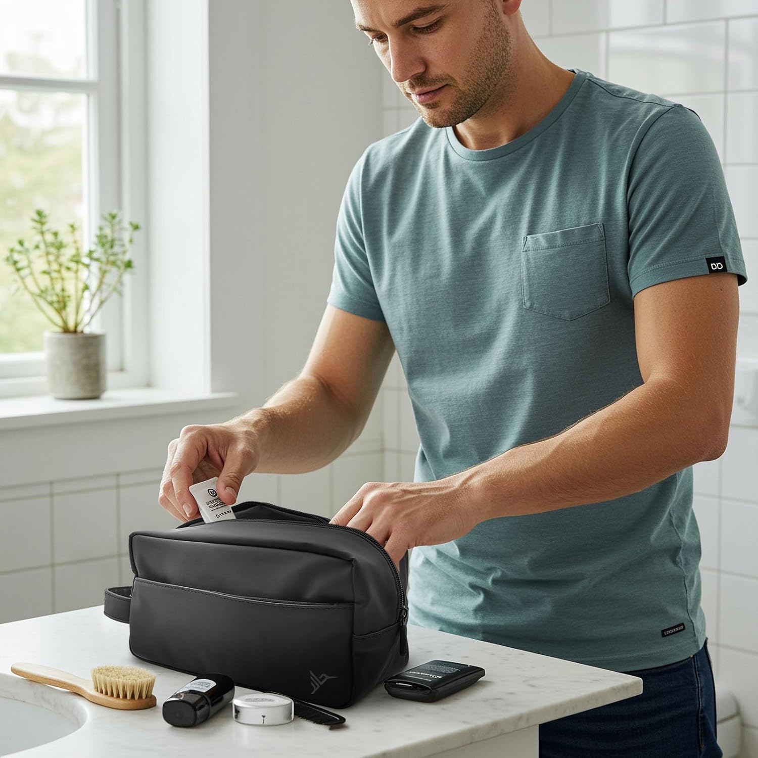 HUMMINGBIRD JetPack Toiletry Bag for Men, Premium Mens Travel Bag, Toiletry Organizer Dopp Kit, Water Resistant Shaving Bag for Toiletries and Accessories, Bathroom Organizer for Travel Essentials - Image 5