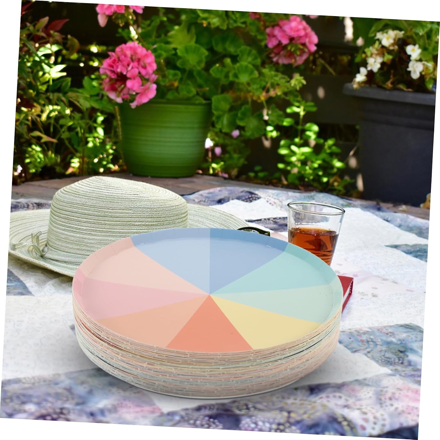 50pcs Delicate Household Dinner Plates for Parties Events Gatherings Safe Sturdy Eye-catching Design for Enhancing Atmosphere