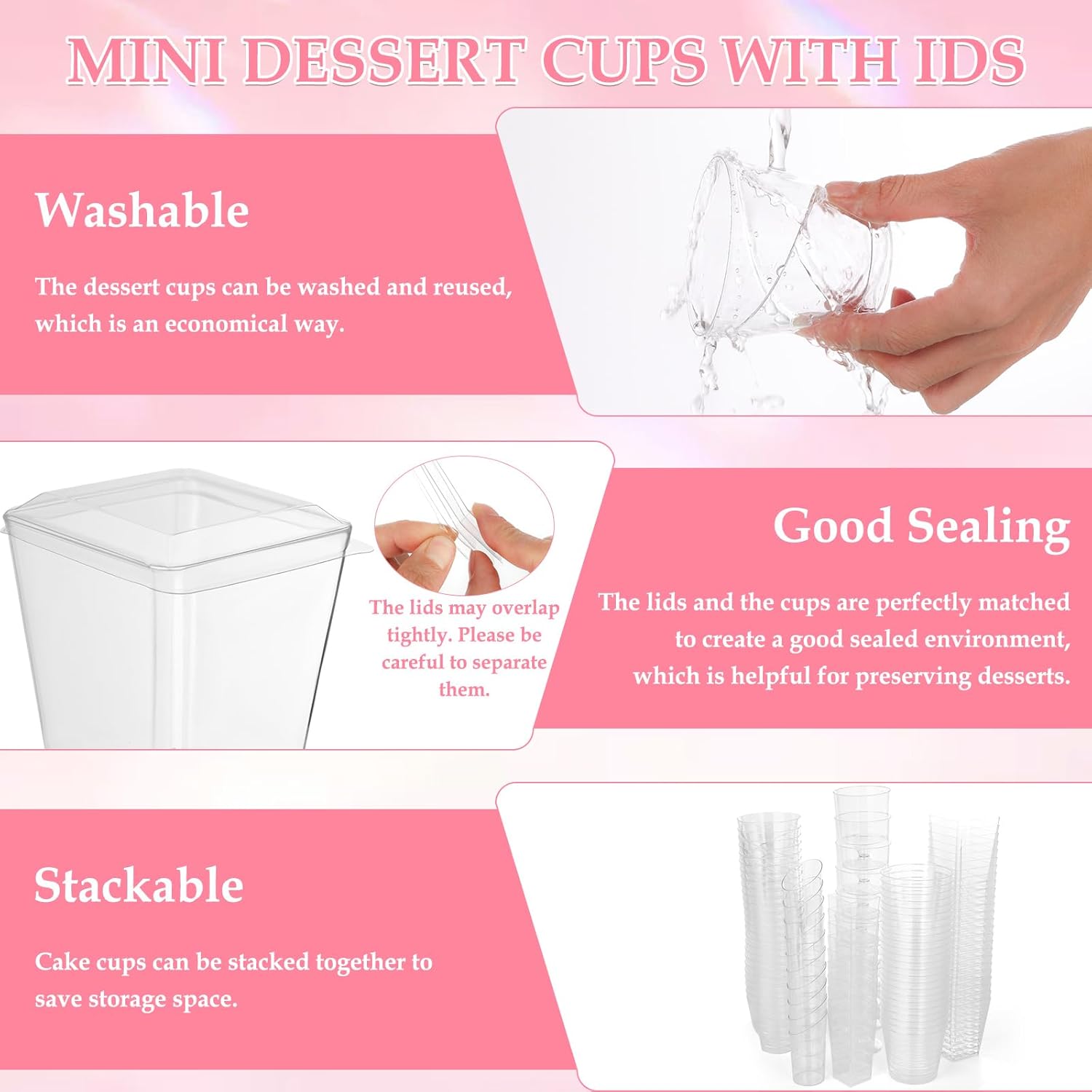 435 PCS Plastic Dessert Cups with Lids and Spoons, 5 oz and 3 oz Mini Clear Shooters Cups for Desserts, Appetizer, Ice Cream, Pudding, Jelly, Fruit, Mousse