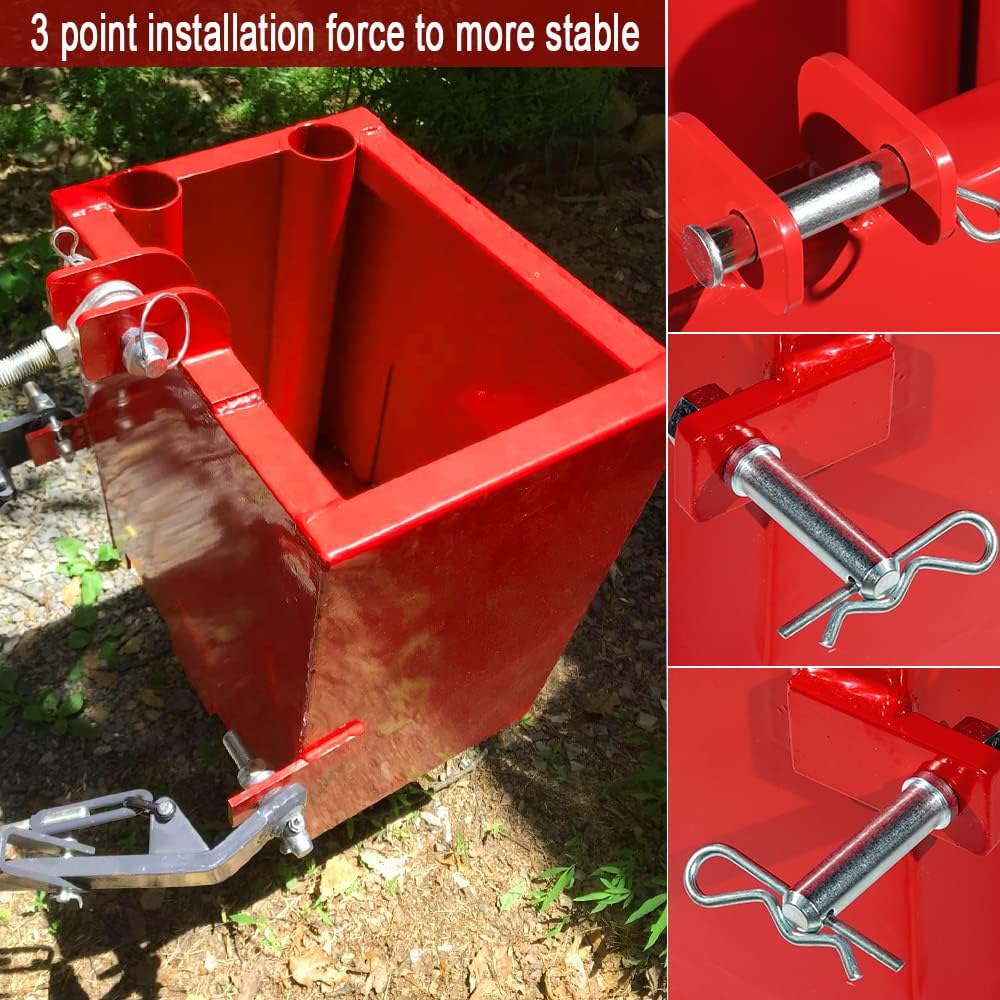 Sulythw Ballast Box 3 Point Category 1 Tractor Heavy Duty Steel Loader Hitches Attachment 800lb Capacity Standard 2'' Hitch Receiver : Patio, Lawn & Garden