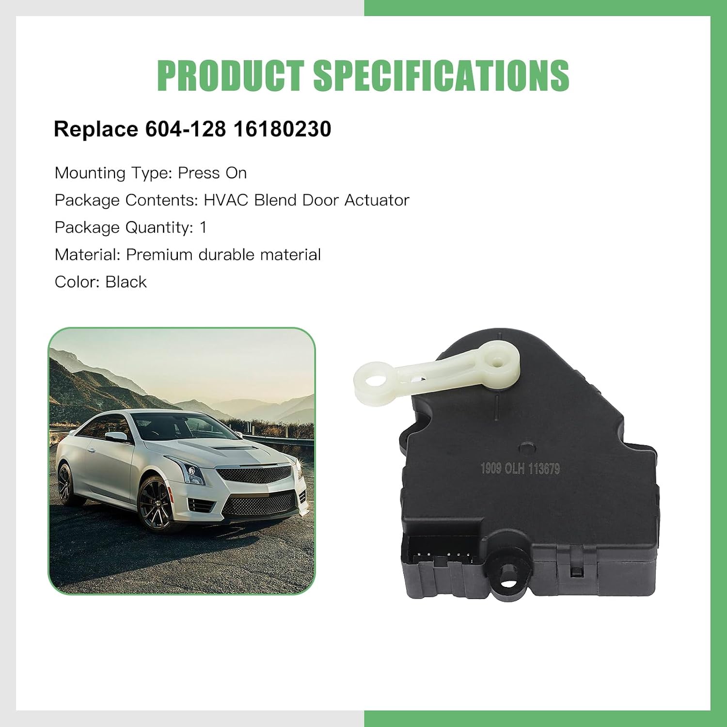 SCITOO HVAC Heater Blend Door Actuator Compatible with Cadillac DeVille 1996-1999, For Eldorado 1996-2002, For Seville 1996-1997, Main, Temperature Actuator, Replace# 604-128, 16180230