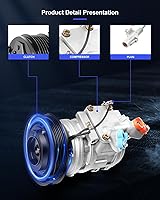 Vista 101 de ECCPP Compresor de CA 1997-2003 apto para Mitsubishi Montero Sport 3.0L 1999-2004 para Mitsubishi Montero Sport 3.5L Compresor de aire acondicionado