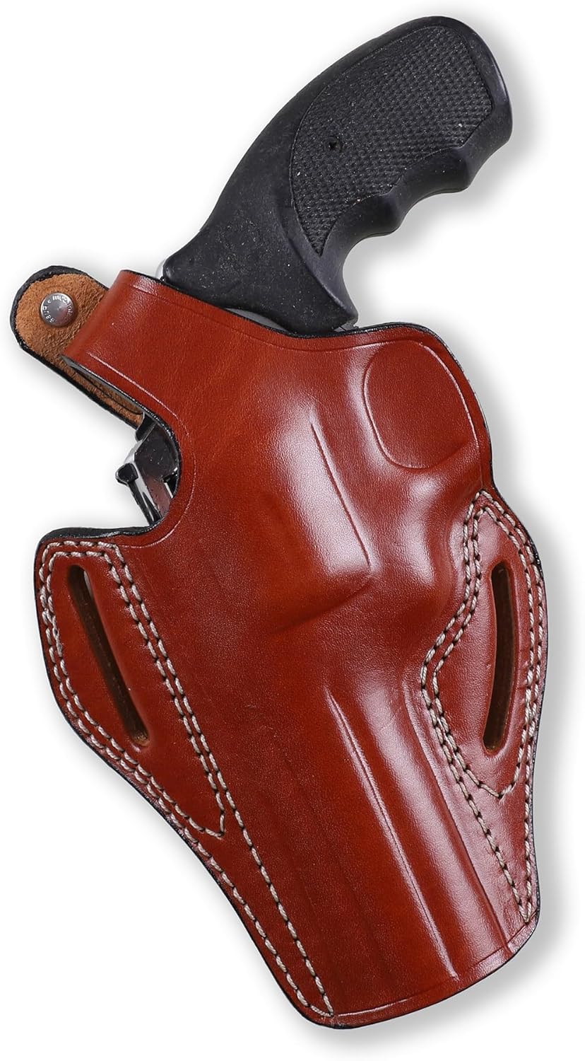 Pusat Holster | Leather OWB Thumb Break Holster Fits Taurus Model 65, 66, 669 4 inch .357 Mag - Left Hand Draw - Hand-Molded Case
