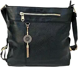 Bolsa Feminina Transversal Tiracolo Alça de Ombro, Preto, Média