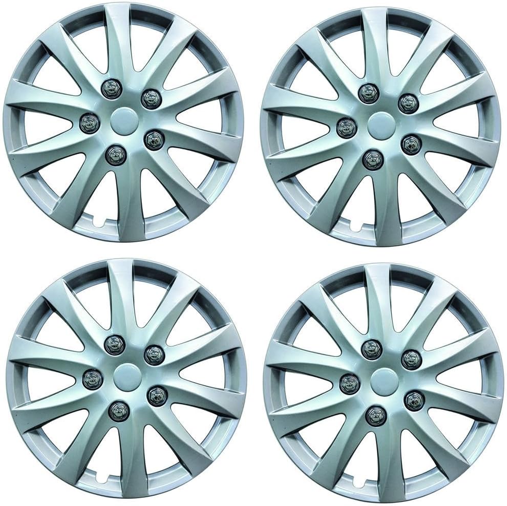 HYUNDAI GETZ (2002 on) Phoenix 14" Car Wheel Trims Hub Caps Plastic Covers Silver Universal (4pcs)