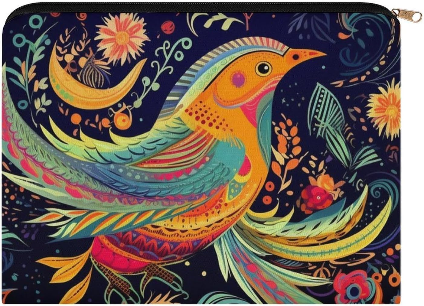Lightweight Polyester Birds Makeup Bag with Zipper