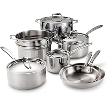 Tramontina Signature Tri-Ply Clad Stainless Steel 11-Pc Pots and Pans Set