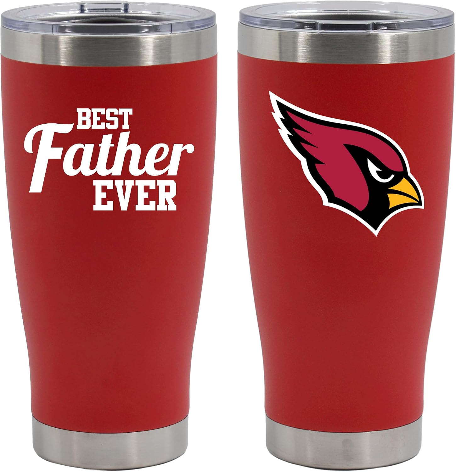 The Memory Company Officially Licensed 20oz Red Stainless Steel Tumbler, Direct Print, Best Father Ever Design, San Francisco 49ers