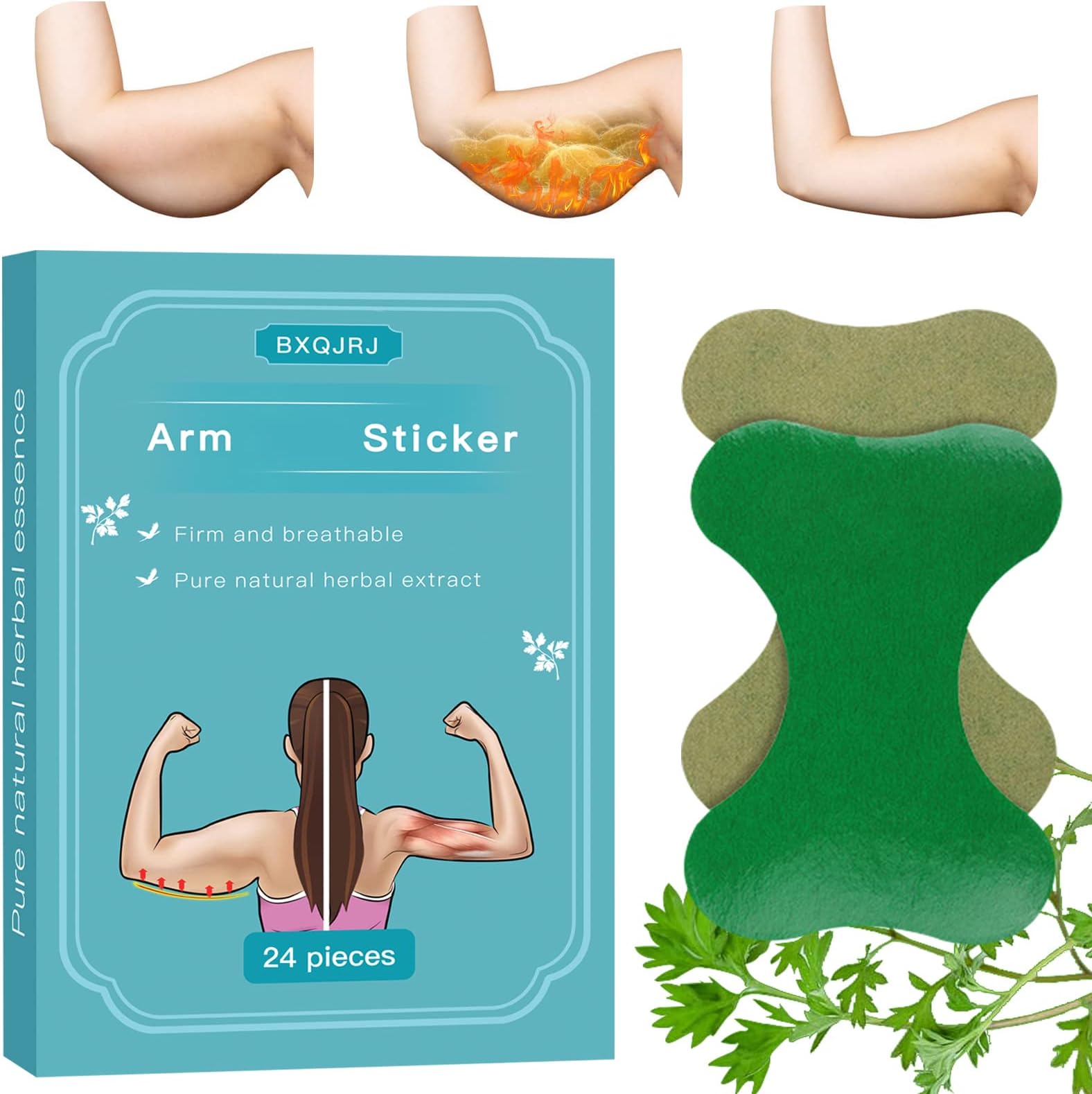Effective 24Pcs/Box Mugwort Patches -Wormwood Stickers Natural Herbal Patches for Arm and Leg Natural Herbal Arm Patch for Women and Men (24)