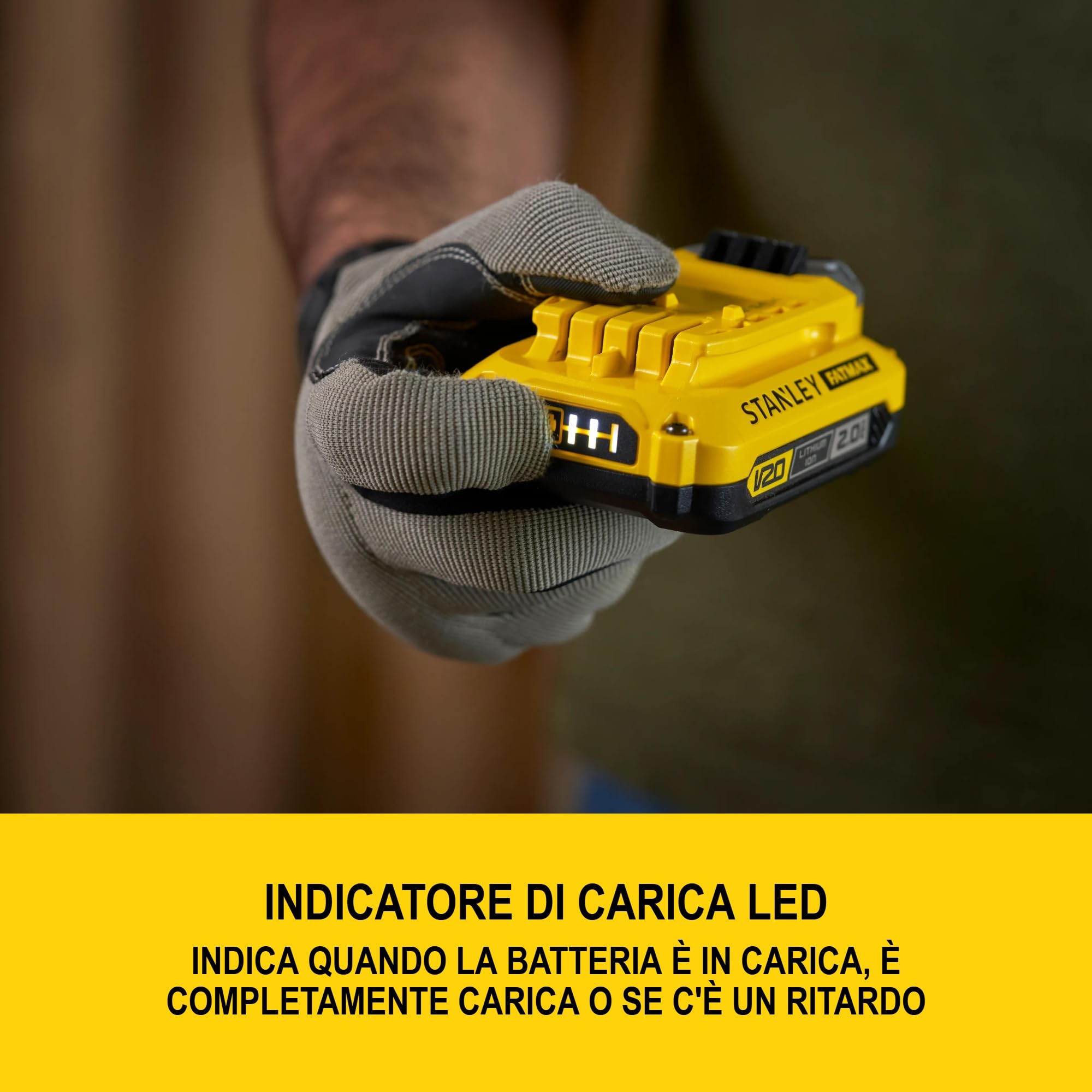 STANLEY FATMAX V20 2.0Ah e caricabatterie 1.25A, 18V, SFMCB10D1-QW