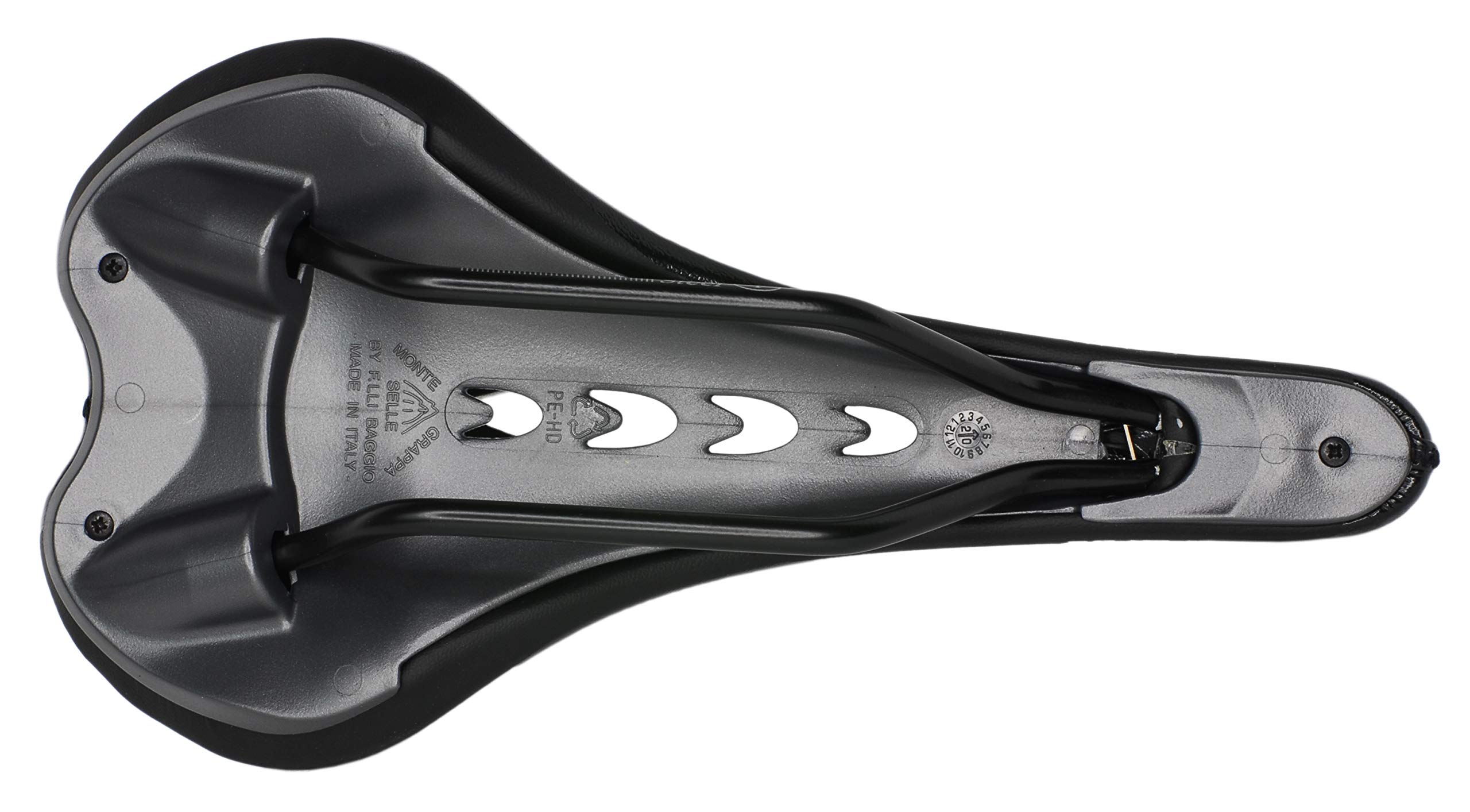 Siodełko Montegrappa do roweru wyścigowego MTB Trekking Unisex MOD. SM Eletta Gel 1150, wyprodukowano we Włoszech, kolor czarny