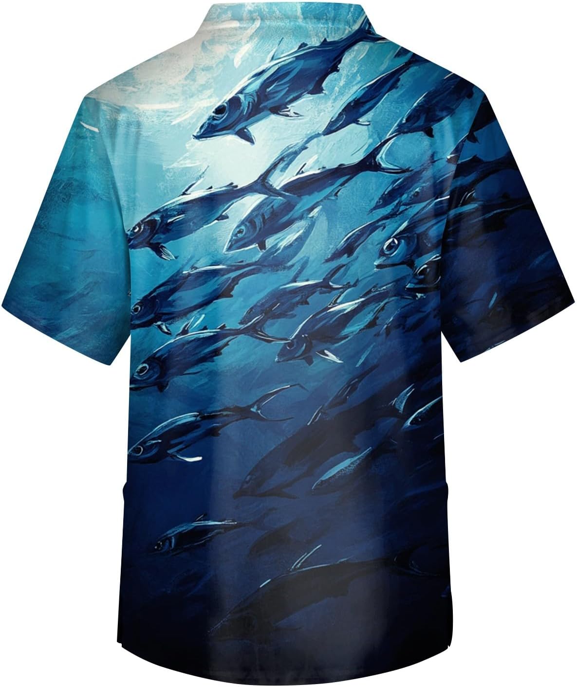 Men's Scrubs Top Printed Short Sleeve Athletic Fit Work Uniform Shirt with Pockets