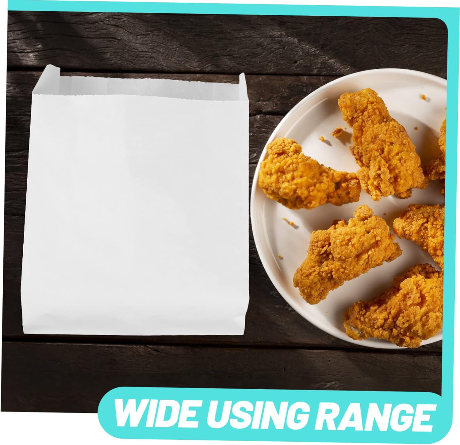 100pcs Oil Paper Take-out Bags for Fried Chicken Snacks and More Food Storage Wrapping Bags for Events Parties and Daily Use