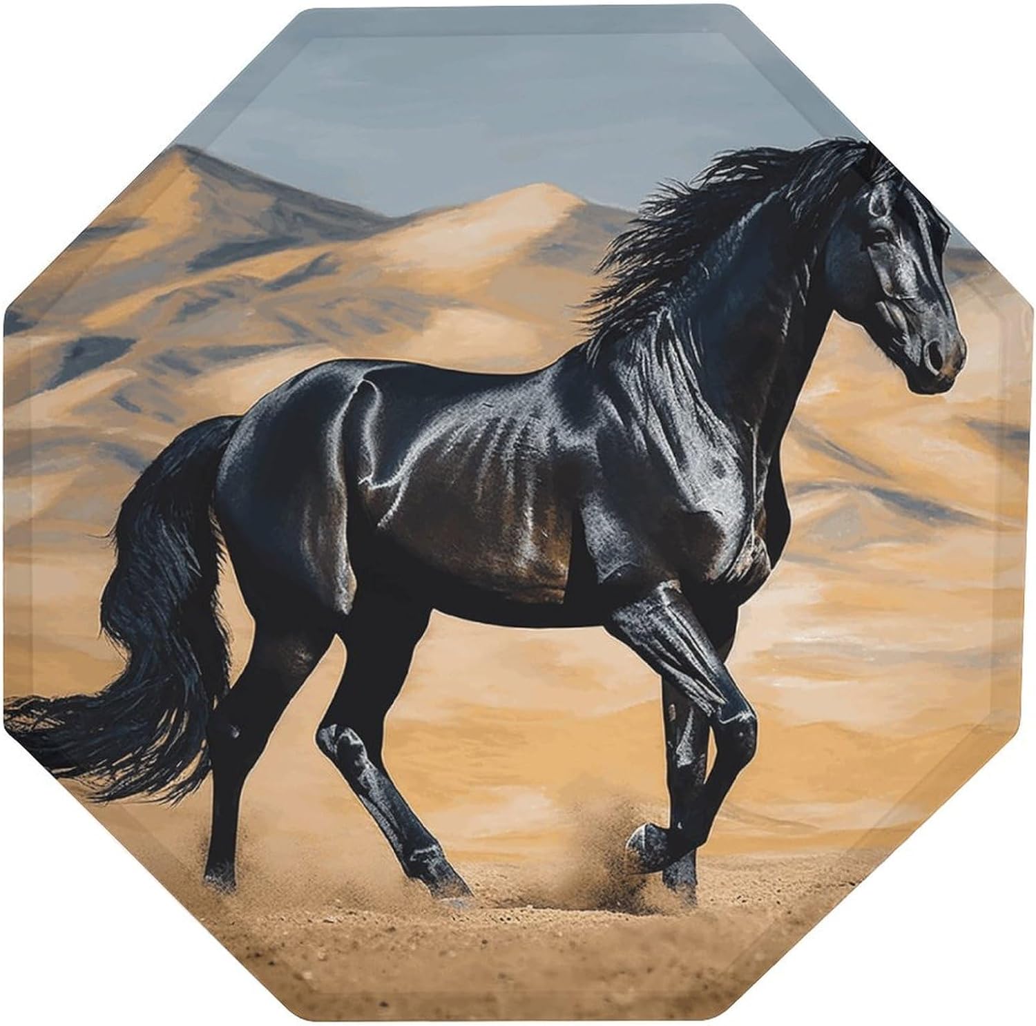 Ctagon Metal Sign for Home, Modern Display Plate for Kitchen, Black Arabian Horse Plates Accent Hanging Wall Decorations 3PCS for Living Room, Bedroom, Hallway, Hotel
