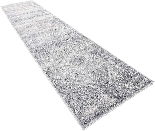 Miniatura 3 de Unique Loom Chateau Collection - Alfombra Wilson (3' x 13' 1", alfombra de pasillo, azul oscurogris)