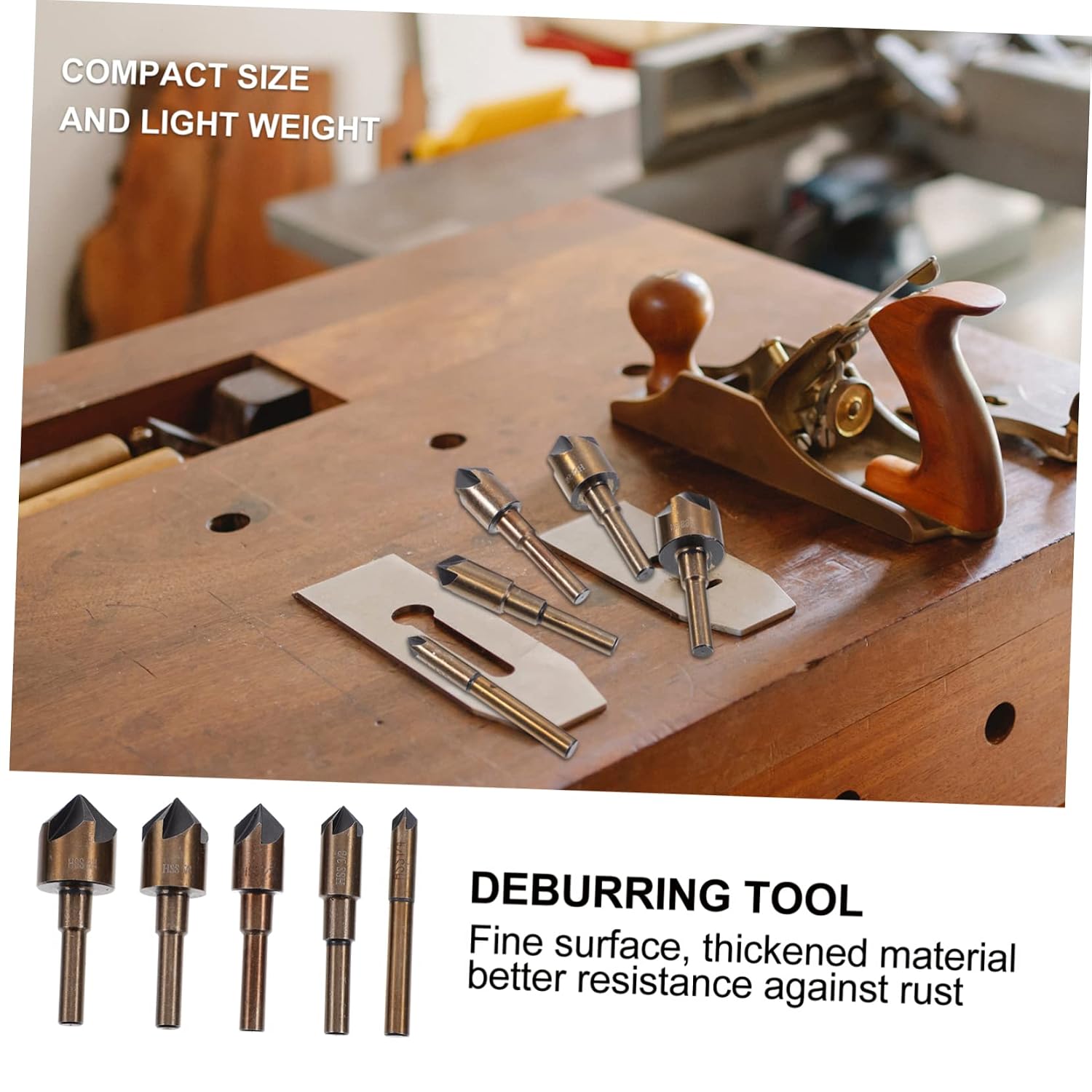 jojofuny 5pcs Countersink Drill Bit Wood and Plastic British Chamfer Tools High- Deburring for Woodworking Projects