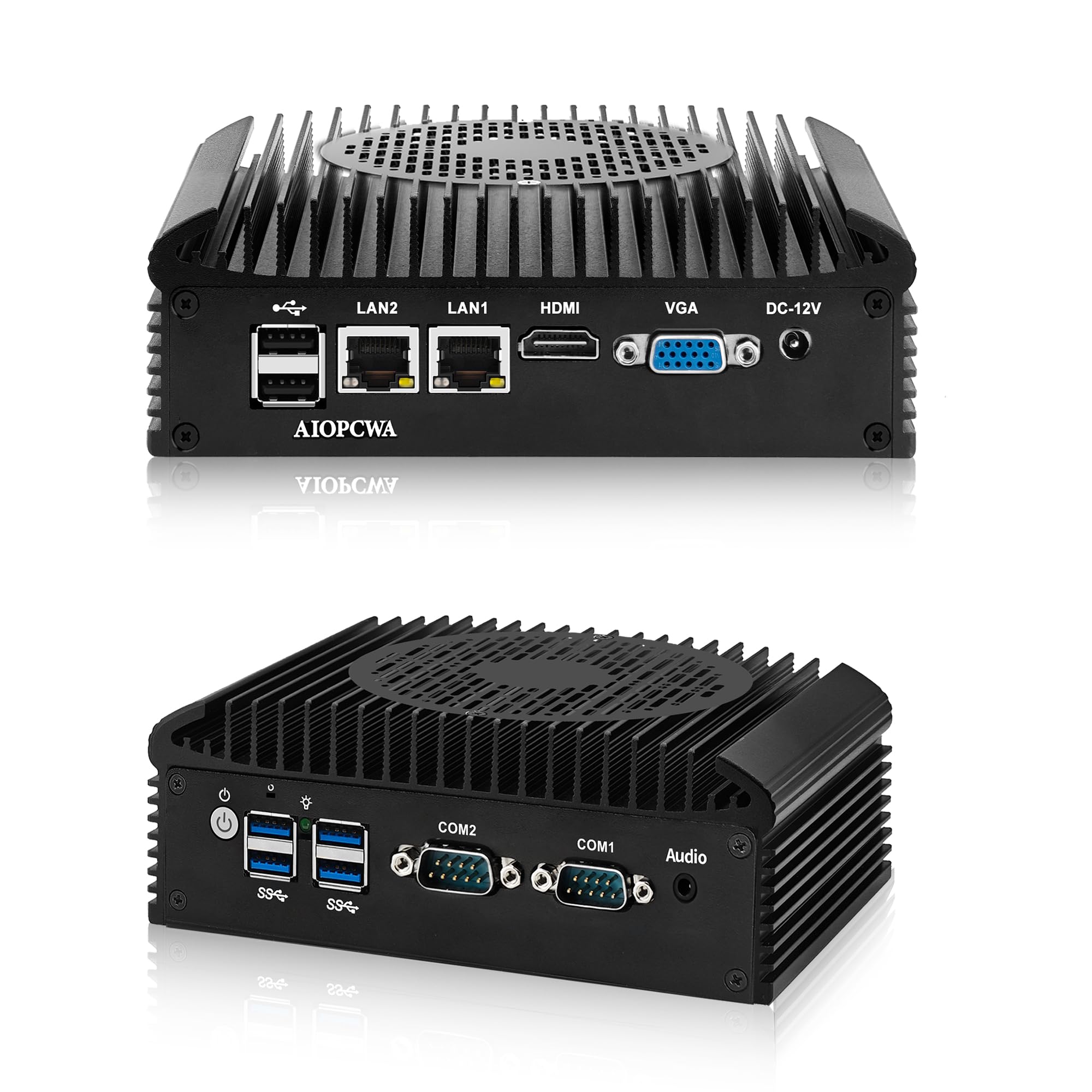Industrial Mini PC i3-1215U (6C/8T), Embedded Computer 2 x RS232/RS485 COM, 2 x Gigabit LAN, Desktop Micro PC DDR4 Barebone No RAM/SSD, HD+VGA, Mini-PCIe, SATA3.0, SIM Slot