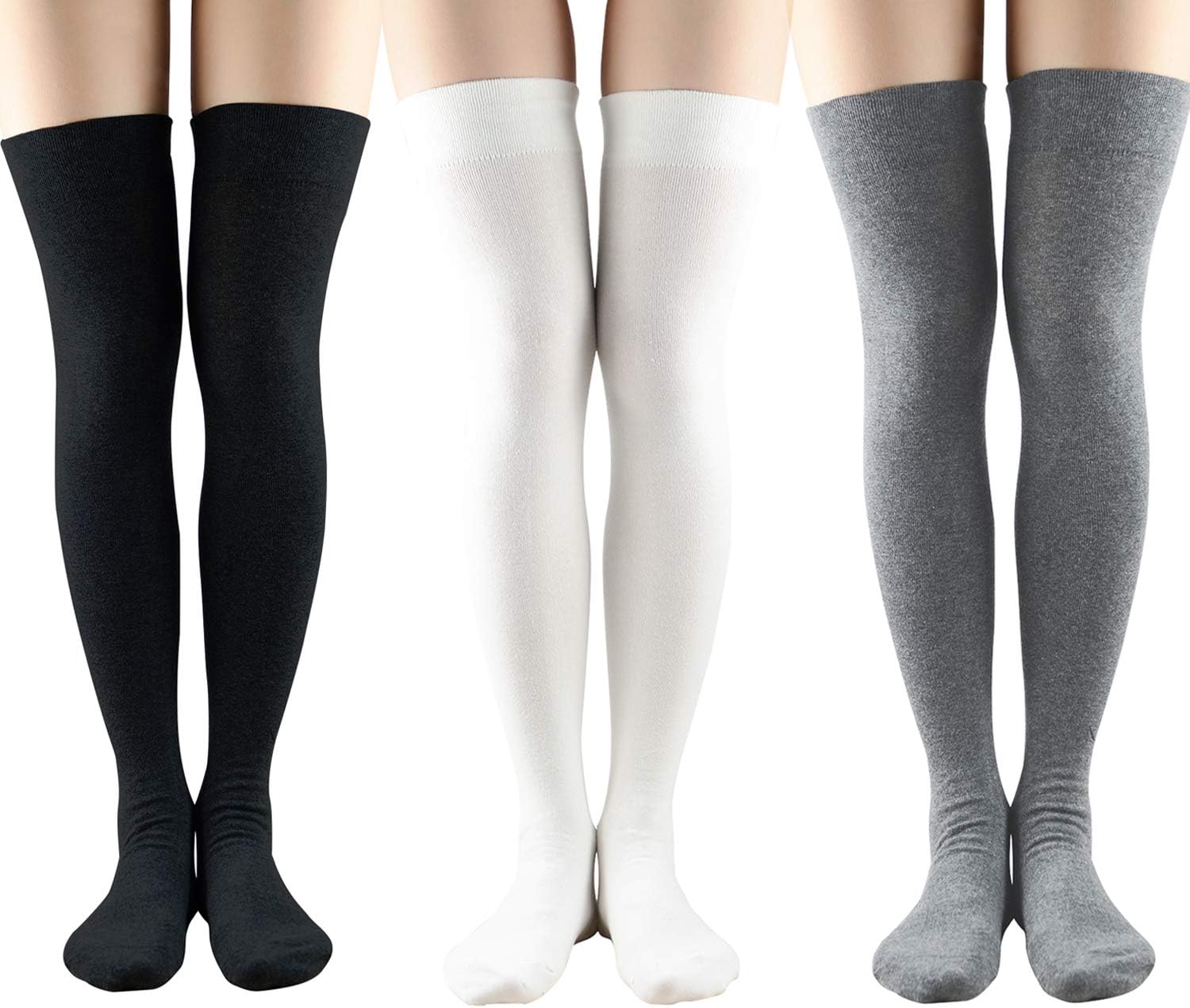 AzueWomen Non Slip Thigh High Socks Fashion Tube Stockings above Knee Cosplay Socks