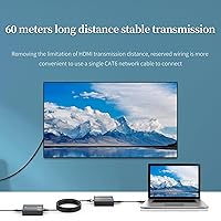 Vista 5 de eKL Extensor KVM HDMI USB 196.9 ft/196 pies sobre UTP Cat5e/6 Cable Ethernet soporta 1080P @60Hz 2 puertos USB 2.0 para computadora Plug & Play sin