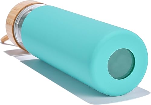 Miniatura 7 de Botellas de agua de vidrio de borosilicato de 20 onzas con funda de silicona, libres de BPA, aptas para lavavajillas - Botellas de vidrio