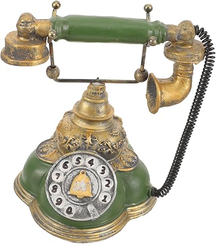 Teléfono giratorio retro, decoración vintage para el hogar, para escritorio, estilo antiguo, adorno de oficina, elegante decoración de mano para