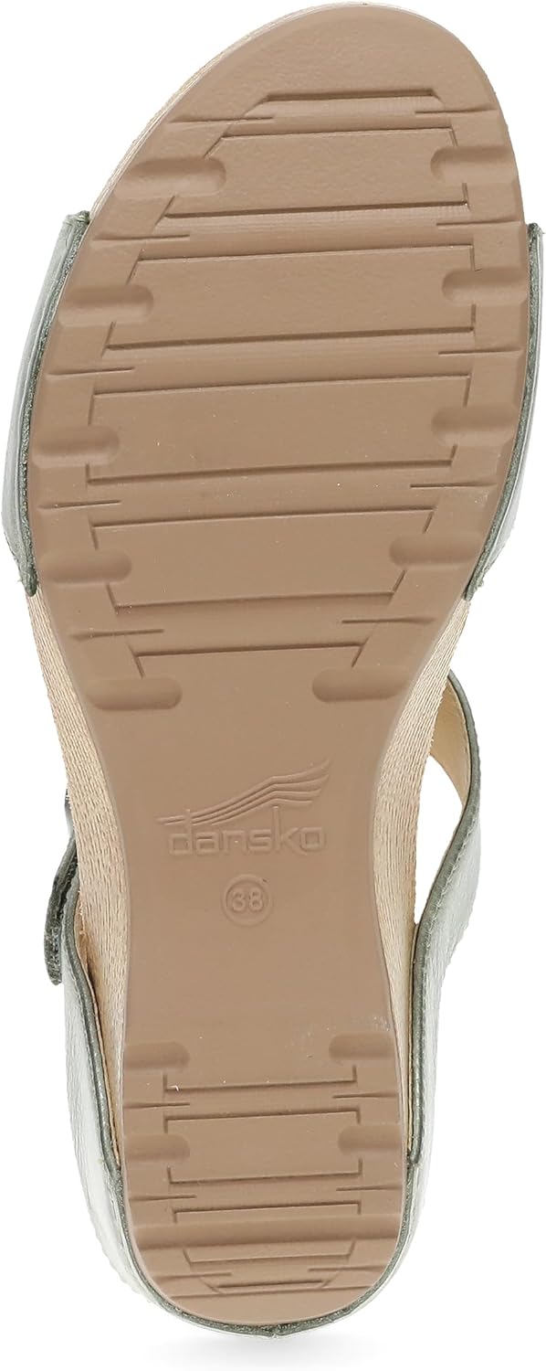 Dansko Tanya Slip-On Wedge Sandal for Women - Cushioned, Contoured Footbed for All-Day Comfort and Support - Hook & Loop Strap with Buckle Detail - Lightweight Rubber Outsole - Image 3