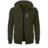 Mens Big and Tall Cardigan Sweater Fall Fashion Long Sleeve Hooded Sweatshirts Causal Solid Athletic Workout Coat