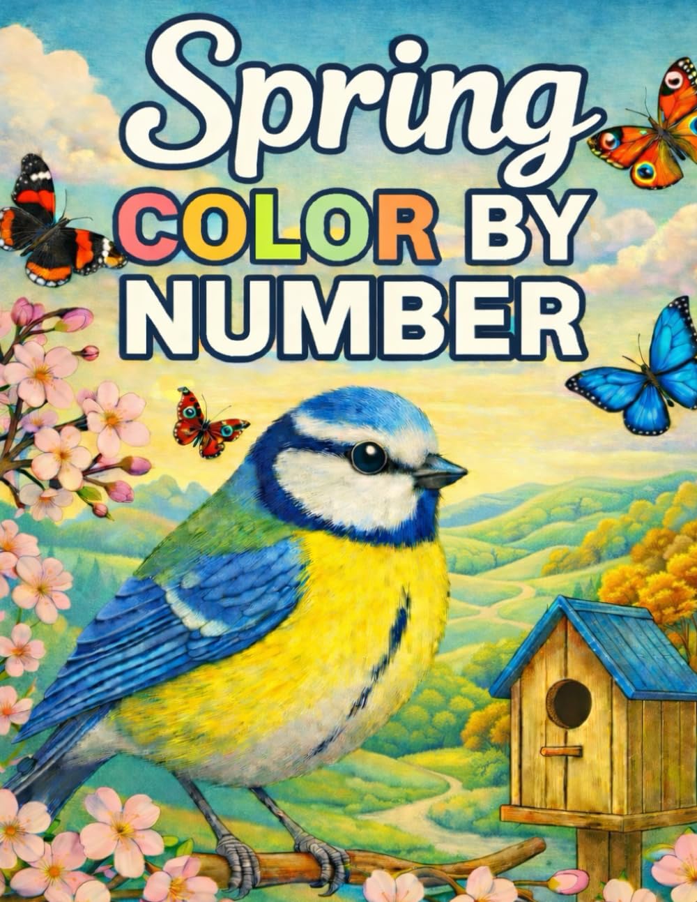 Spring Season Color By Number Coloring Book: Large Print Spring Coloring For Adults, Seniors and Kids | Animals, Flowers, Landscapes, Easter and More