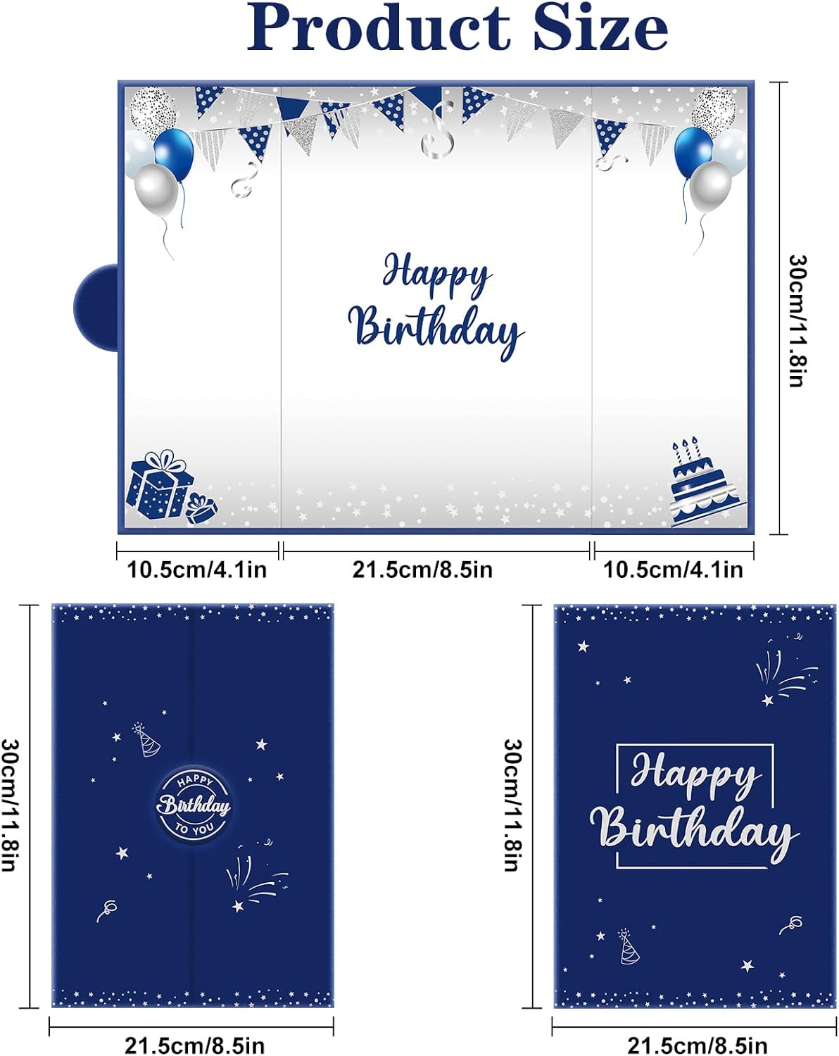 13th Birthday Decorations for Boys Girls, Blue Sliver Signature Book Happy 13th Birthday Banner Bruh I'm 13 Backdrop Table Honeycomb Centerpieces Cake Topper Balloons Hanging Swirls Party Supplies
