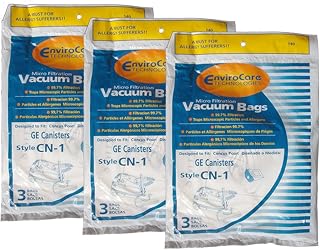 EnviroCare Replacement Micro Filtration Vacuum Cleaner Dust Bags made to fit GE Canisters CN-1 9 Bags