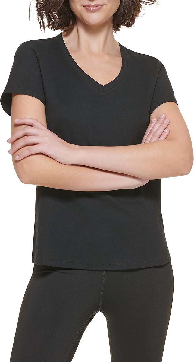 Calvin Klein Performance Women's Solid V-Neck Short Sleeve T-Shirt