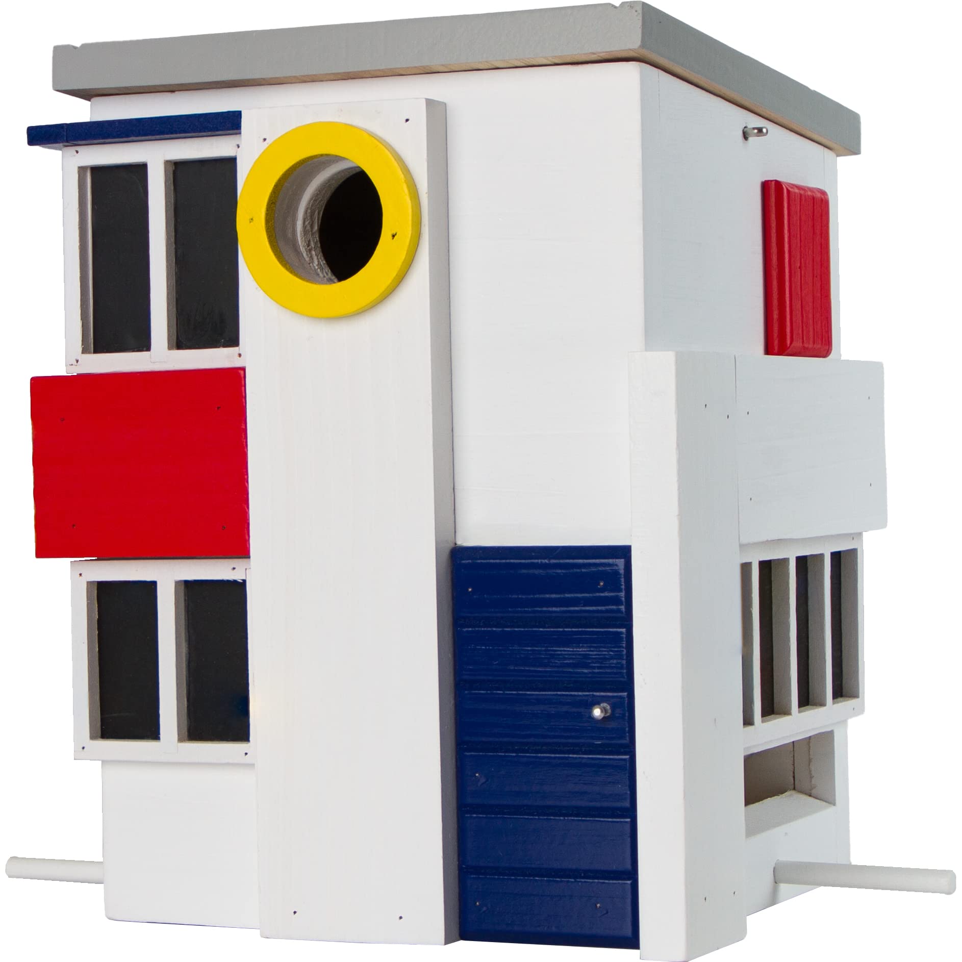 Wildlife Garden WG1124 Multiholk De Stijl - Der Kombinierte Vogelfutterhaus und Nistkasten/Vogelhaus aus Holz