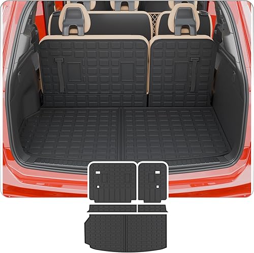 Miniatura 25 de alfombra de carga para maletero, protector de cubierta de asiento trasero de elastómero termoplástico (alfombra de maletero + alfombra de respaldo)
