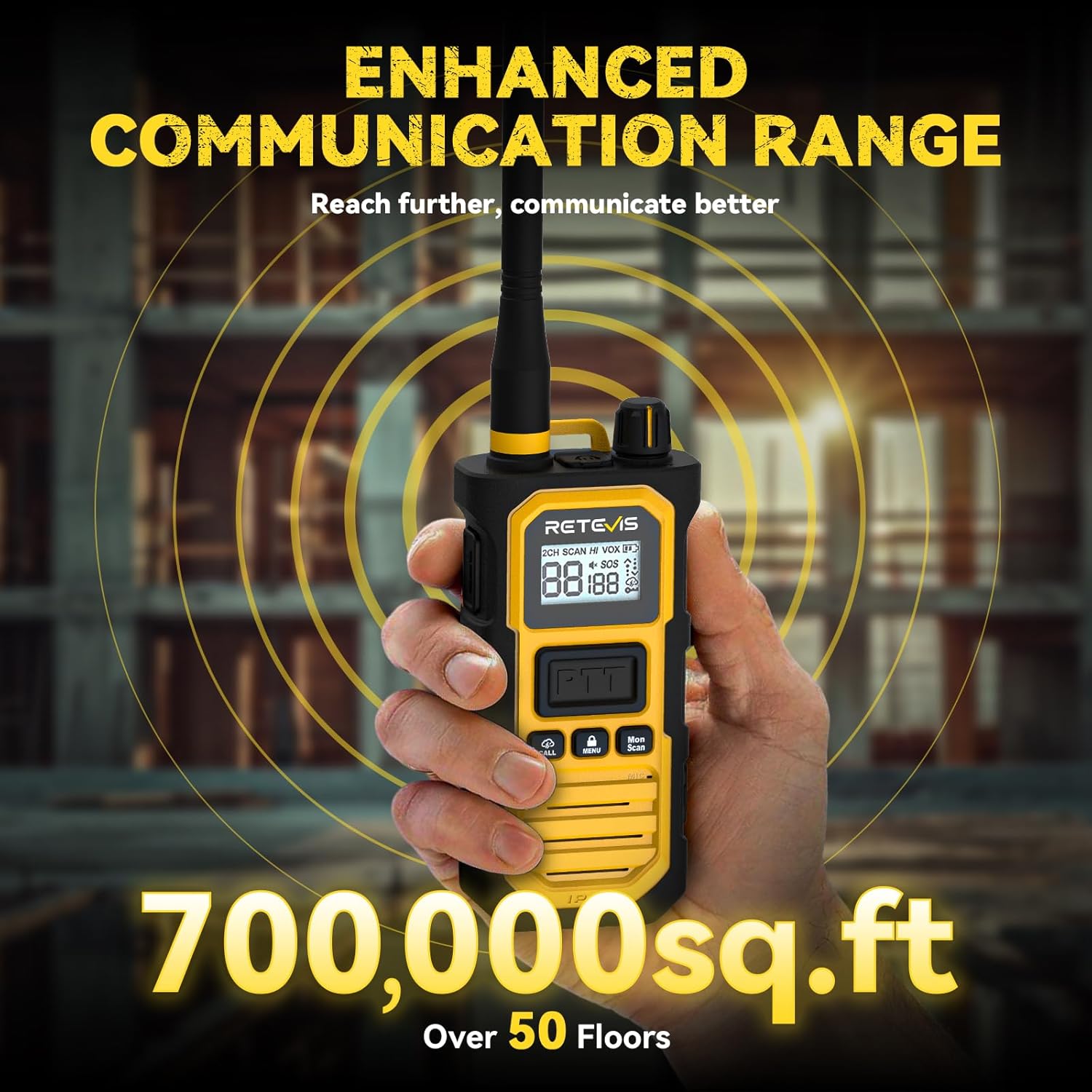 Retevis RB48 Pro showing IP67 3-proof design