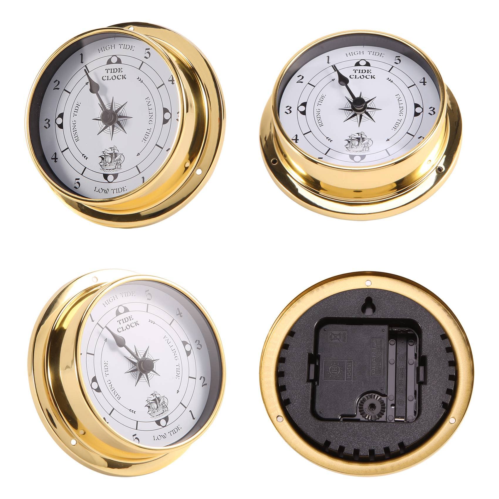 Reloj de Mareas, Probador de Pared, Carcasa de Cobre para EstacióN MeteorolóGica, Reloj de Mareas Usado en el para Colgar en la Pared, 115 Mm