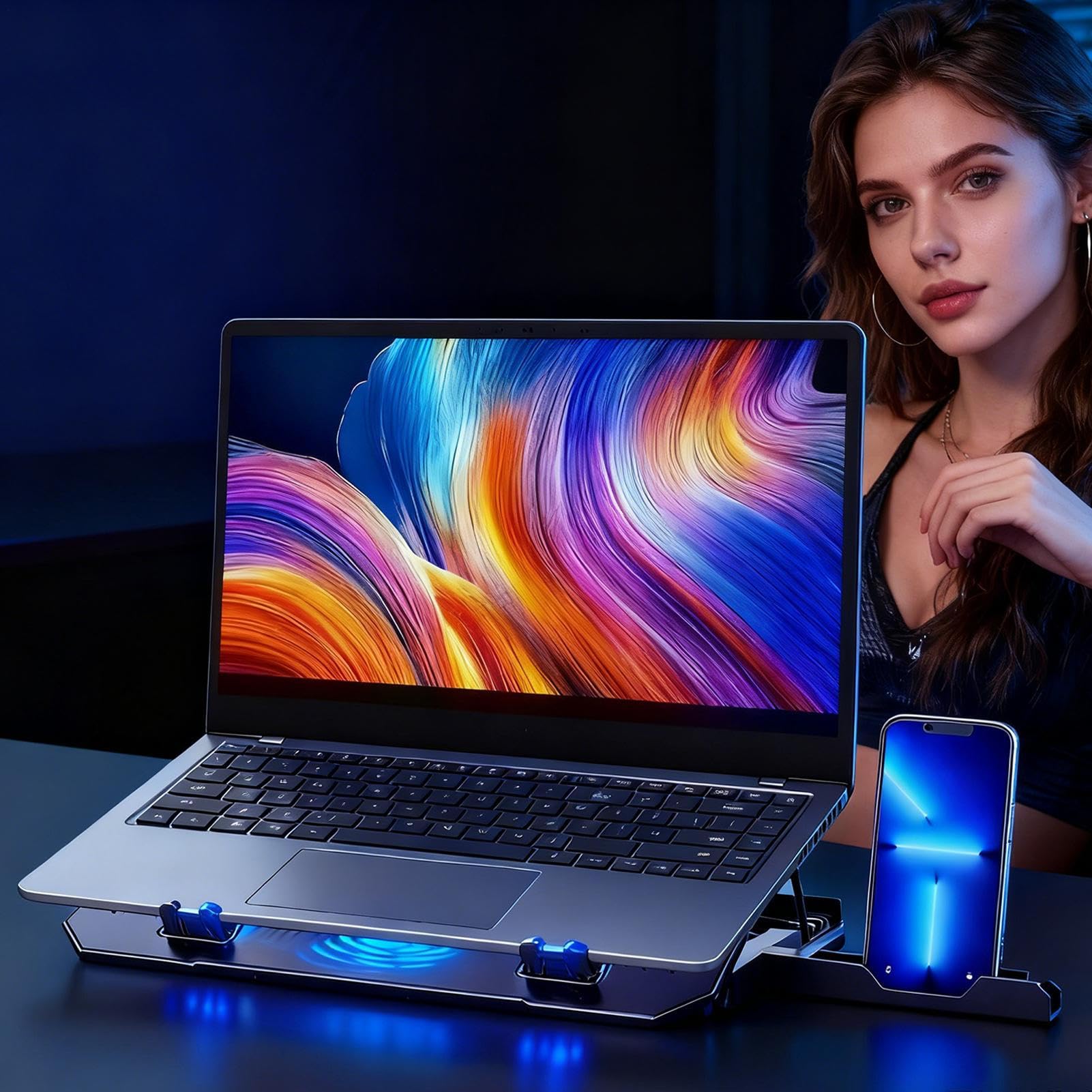 Plateau de Refroidissement pour PC Portable Support de Rehausseur avec