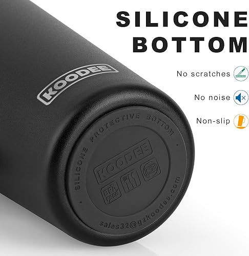 Miniatura 2 de koodee Taza de café de viaje con tapa, vaso de café aislado de doble pared de acero inoxidable de 24 onzas con asa, a prueba de sudor y derrames