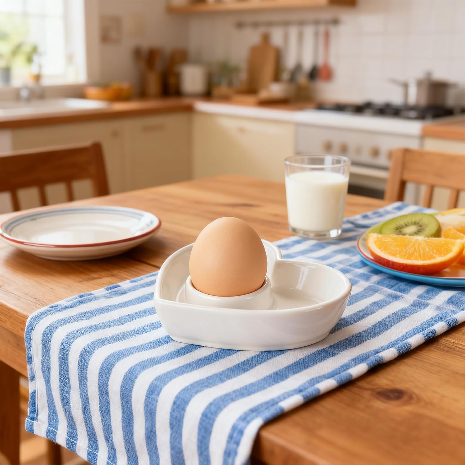 Ceramic Egg Cup Set of 4 Porcelain Egg Holder for Soft Boiled Eggs