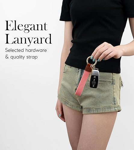 Miniatura 4 de SENLLY Cordón de pulsera, soporte elástico para llavero, diseño elástico original anticaída, ponche rosa