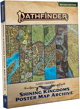 Pathfinder Lost Omens Shining Kingdoms Poster Map Archive - 7 Double-Sided Fantasy RPG Maps for Tabletop Gaming Adventures