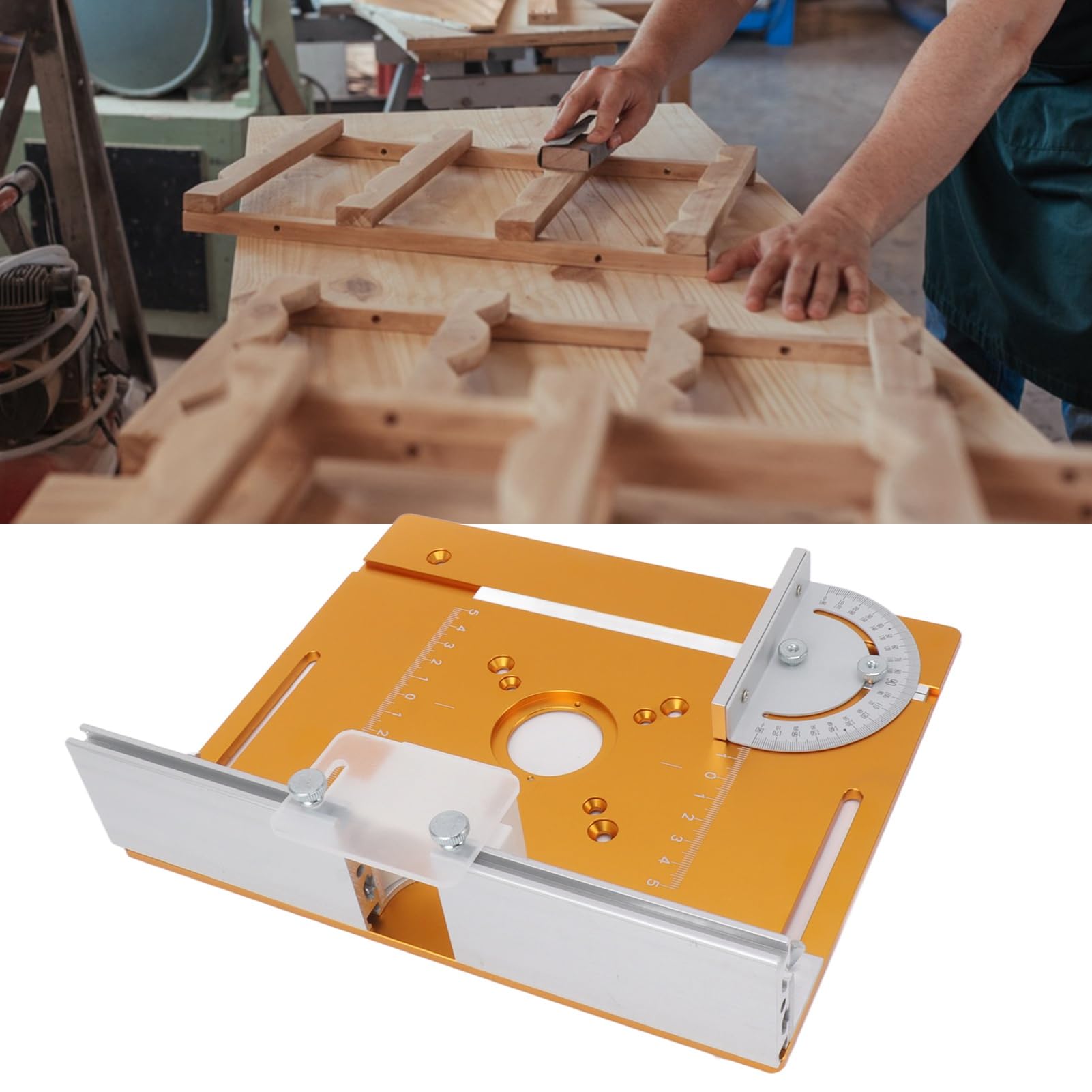 Piastra Inserto per Tavolo Router in Alluminio con Design Compatto per Lavorazione del Legno e Fai da Te