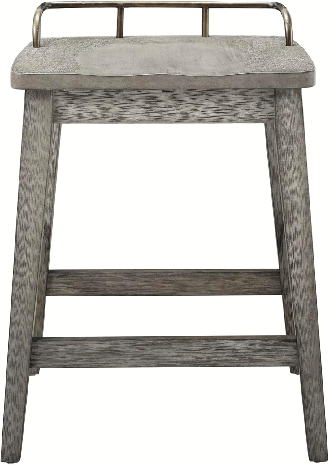 Steve Silver Furniture Ryan Counter Stool, 1-Stool, Rustic Design, Gallery Rail Back, Dining Room/Kitchen, Solid Wood Frame, Stretcher Footrest, Shaped Seat, 16"" D x 19"" W x 27.25"" H, Smokey Oak
