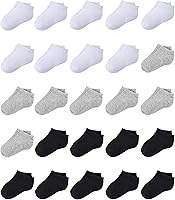 Duufin 25 Pairs Toddler Ankle Socks - Soft Low Cut Half Cushion Socks for Boys Girls 0-10 Years, Breathable Cotton Blend