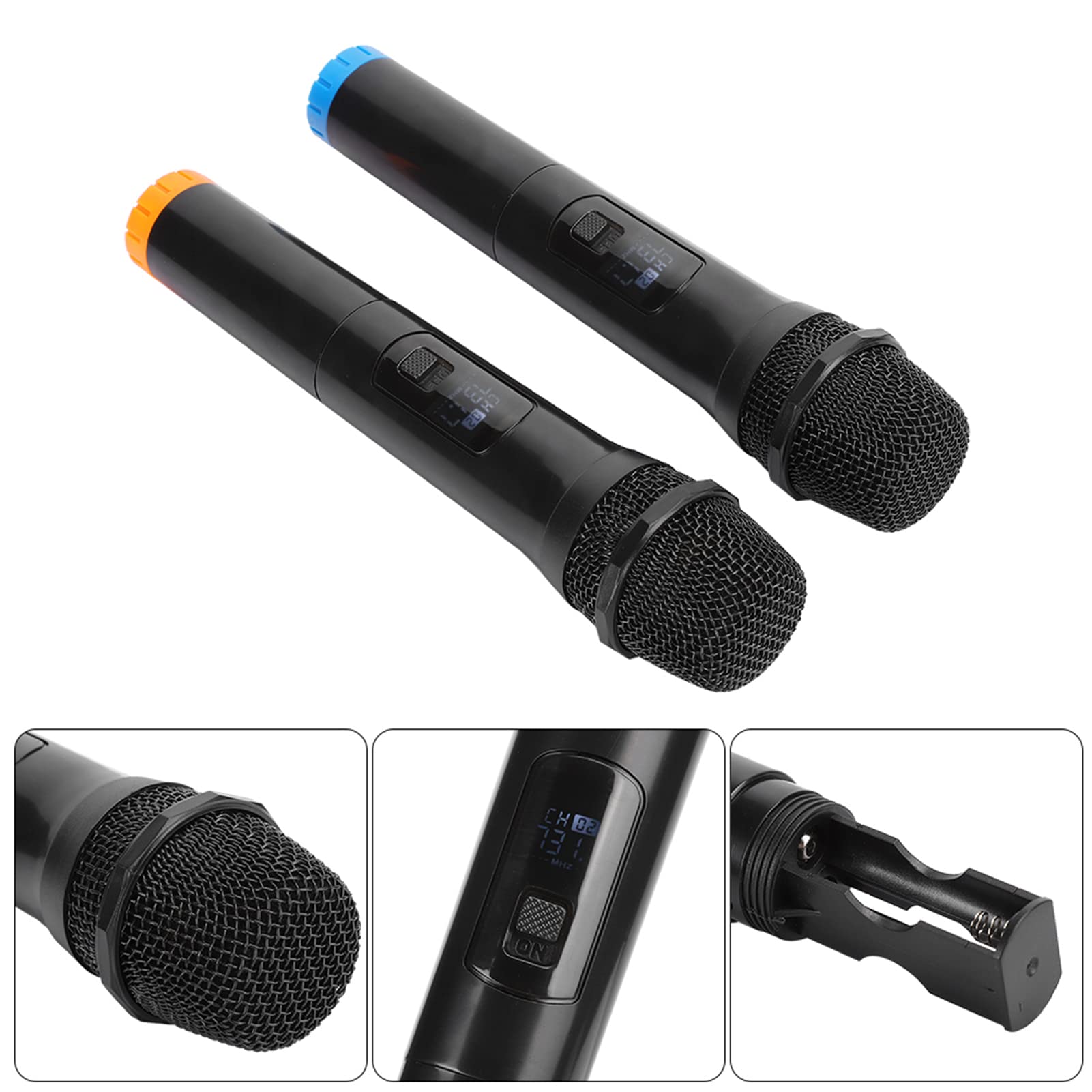 Aramox Microfono E6 Microfono USB Wireless VHF Doppio Portatile per Karaoke Domestico Portata 50 M Uscita in Movimento per Riunioni Riunioni Scolastiche