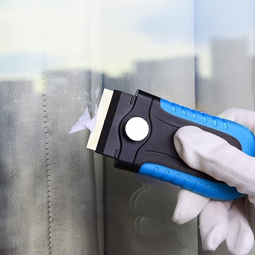 Miniatura 3 de Gomake Herramienta raspadora de hoja de afeitar, raspador de pintura de pared, raspador de vidrio con cuchillas de afeitar adicionales para