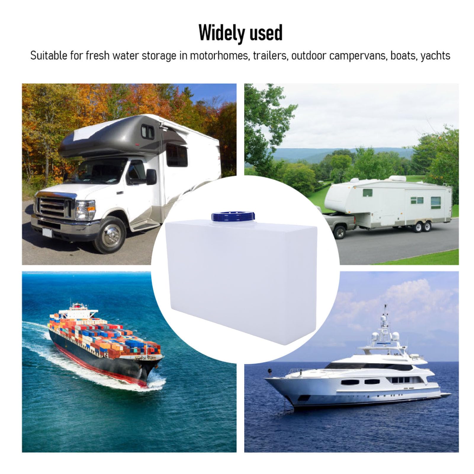 Frischwassertank für Wohnmobile, 6 Gallonen, Lebensmittelechter PE-Trinkwassertank für Wohnmobil, Anhänger, Boot, Yacht, Weiß
