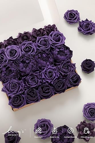 Miniatura 125 de Ling's moment - Juego de flores artificiales para manualidades, ramos de boda, centros de mesa, arreglos de novia, fiestas y decoración del hogar