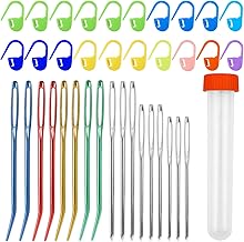 37 Pcs Yarn Needle Set, Yarn Darning Tapestry Needle Big Eye Sewing Needles Bent Tip Large Eye Knitting Needles for Tapestry Weaving Quilting Beading Projects